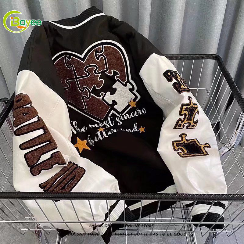 varsity jacket चामड्याचे आस्तीन