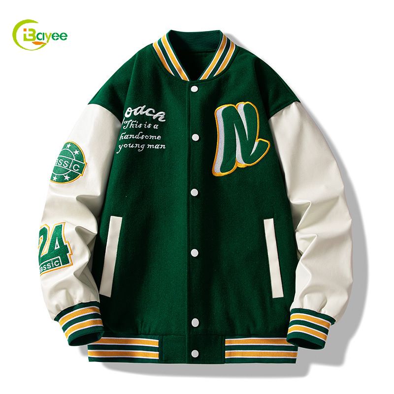 jaket letterman kulit