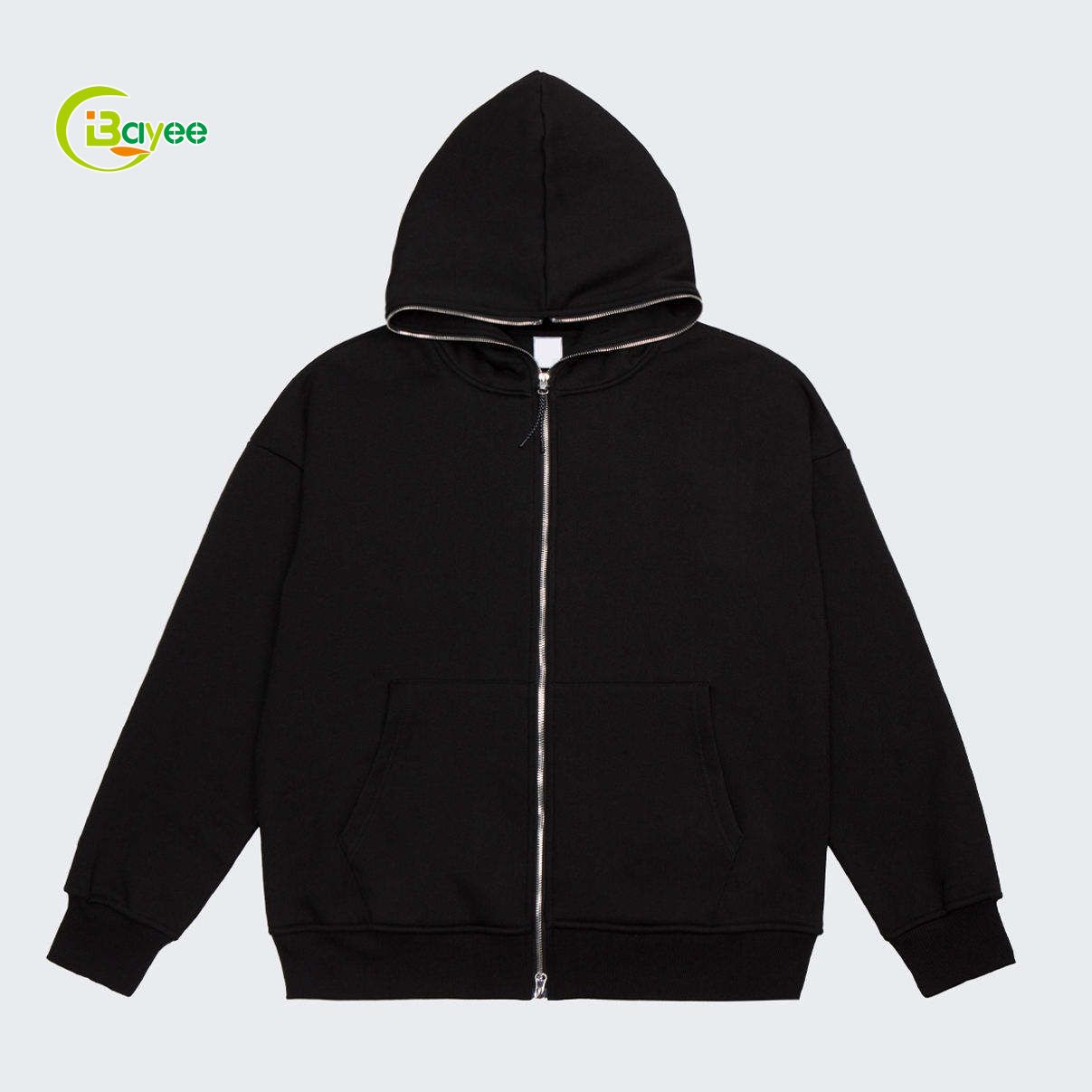 sudadera negra con cremallera