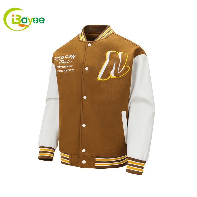 letterman custom varsity jacket ຫນັງສໍາລັບຜູ້ຊາຍ