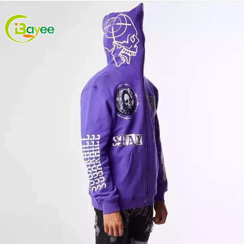 rhinestone cikakken zip hoodie