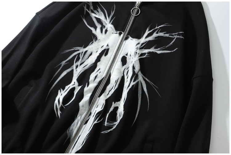 skeleton zip up hoodie maza