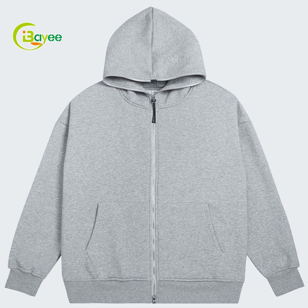grey zip hoodie