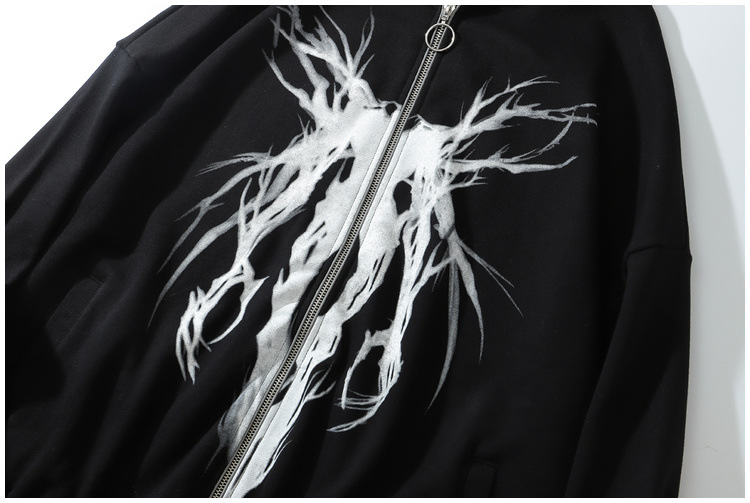skeleton zip up hoodie mens